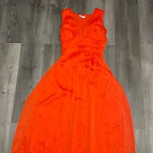 long orange dress